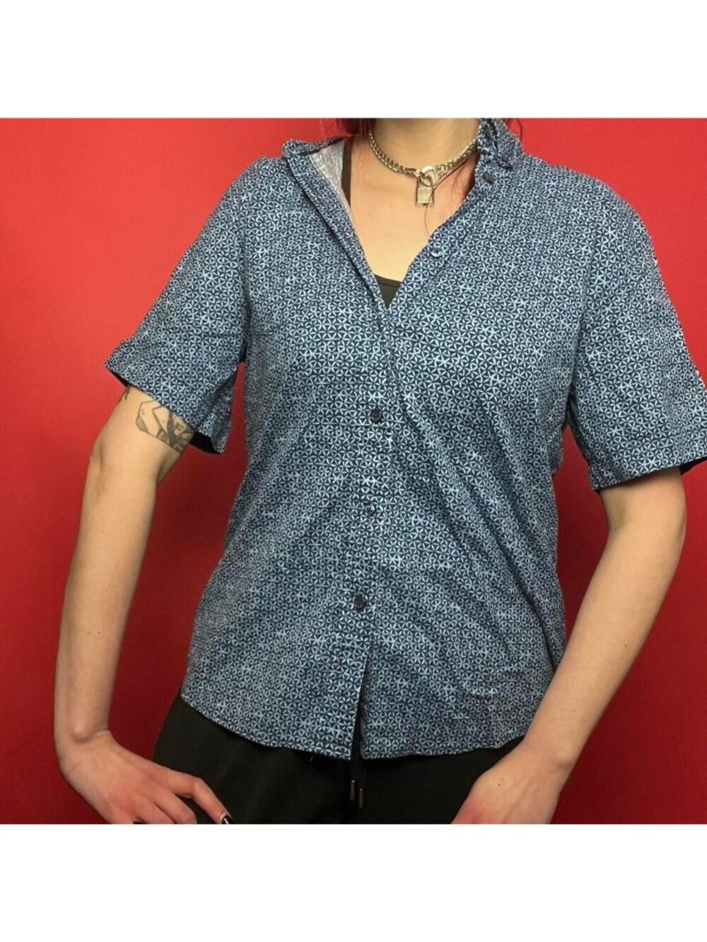 Jachs New York / blue patterned button up 💙💙​